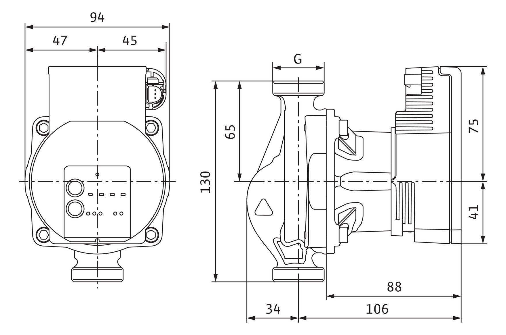 Wilo Nassläufer-Hocheffizienzpumpe Varios PICO-STG 25/1-8-130, G 1 1/2, 230V, 4232744