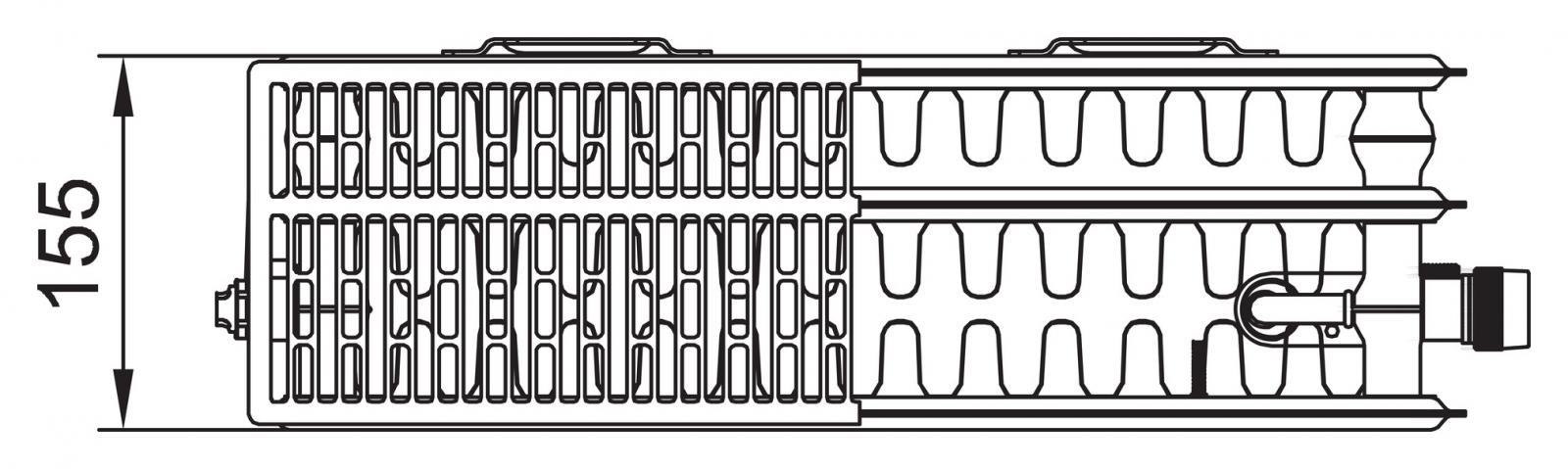Kermi Flachheizkörper therm-x2 Profil-V Typ 33 600x500mm Ventil rechts inkl. Bohrkonsolenset
