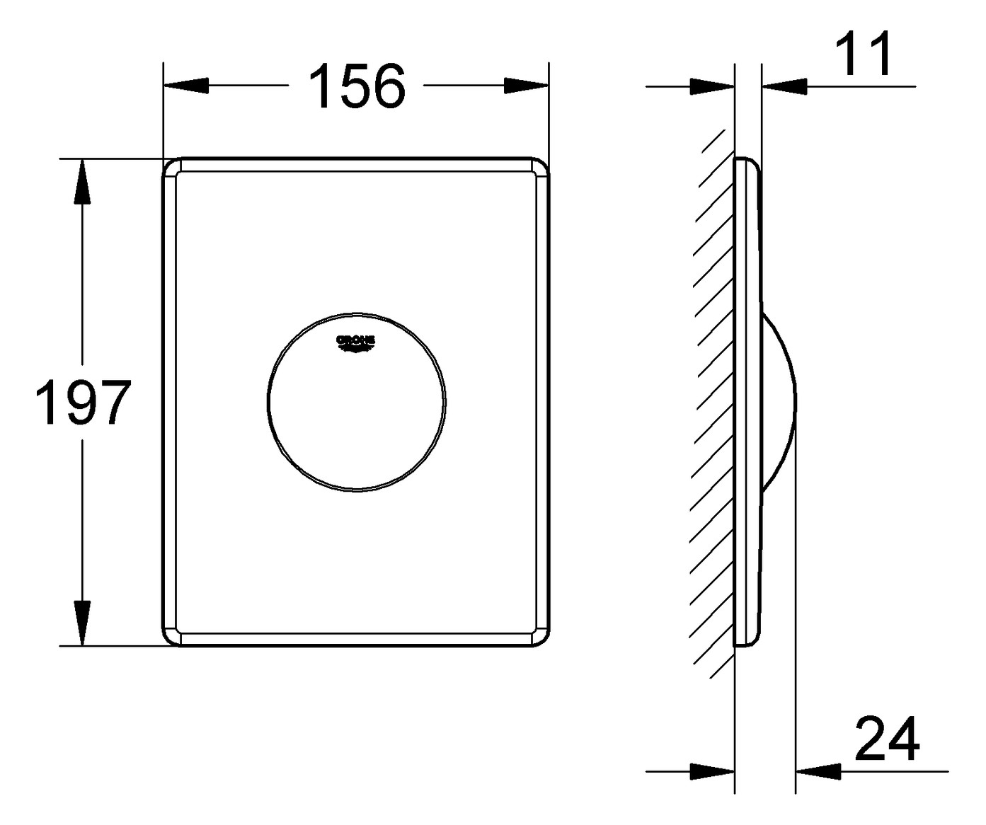 GROHE WC-Betätigung Skate 1-Menge alpinweiß 38573SH0 - Bild 3