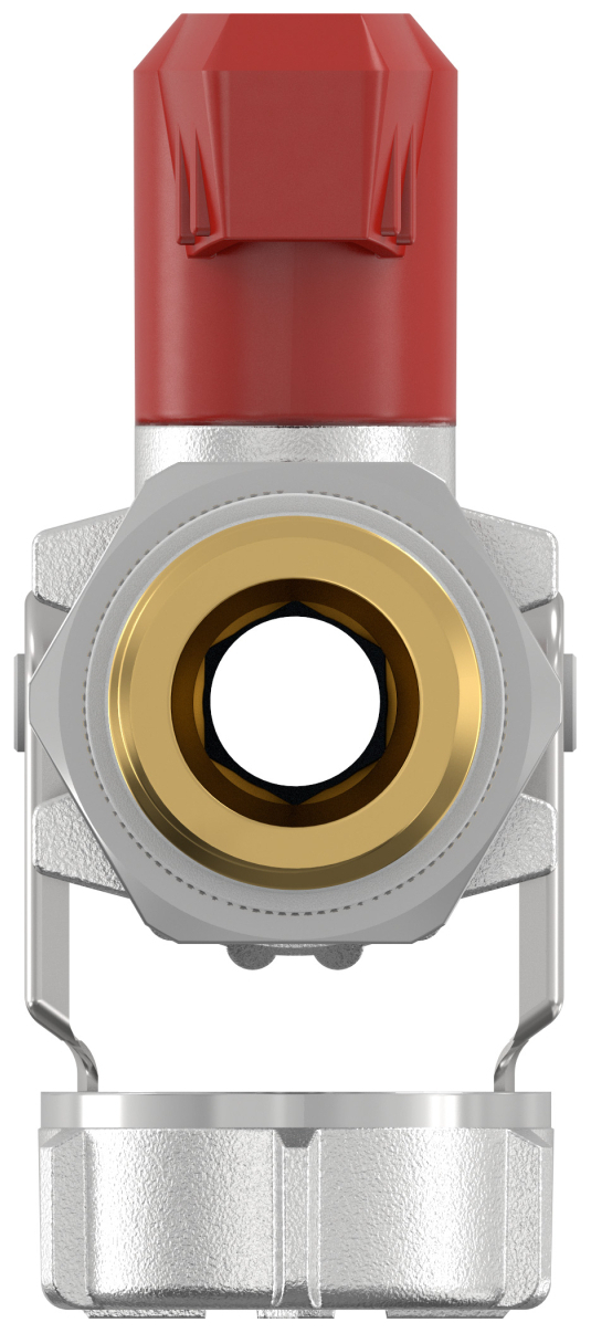 Simplex KFE-Kugelhahn 1/2'' vernickelt selbstdichtend mit Schlauchverschraubung für Heizung