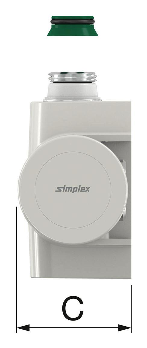 Simplex Ventilhahnblock VARIODESIGN F12161 mit Thermostatkopf TC-D1 und Blende, verchromt - Bild 3