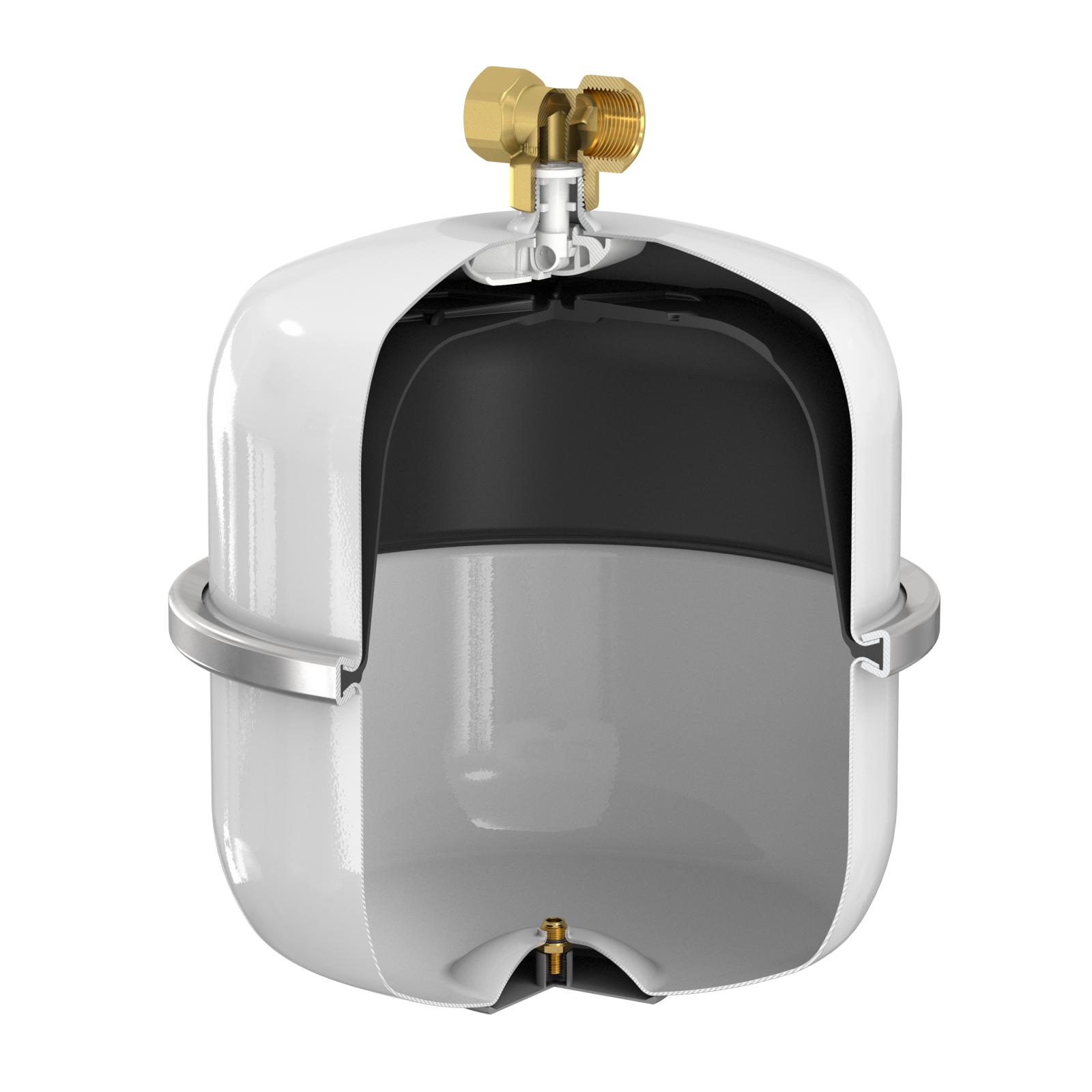 Flamco Airfix D Membran-Ausdehnungsgefäß 12 Liter weiß 4-10 bar mit Anschluß-T-Stück 14349 - Bild 2