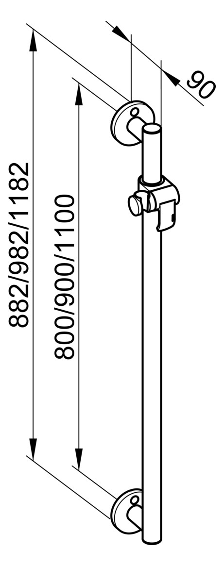 Keuco Brausestange Plan Care verchromt komplett 34912010900 - Bild 2