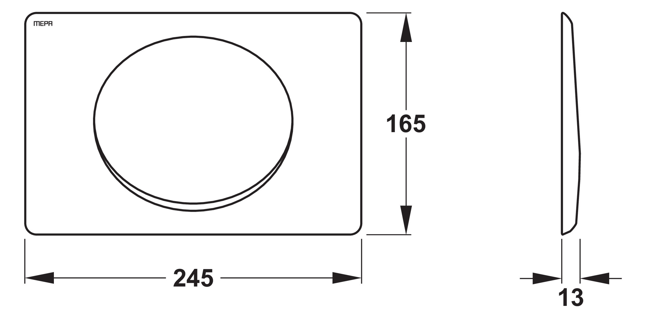MEPAsun Betätigungsplatte Start/Stopp für A31/B31 aus Kunststoff weiß 421661 - Bild 2