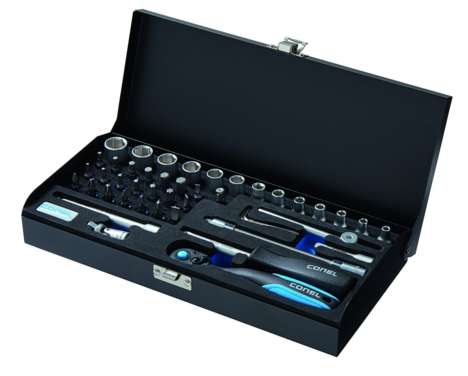 CONEL Steckschlüssel-Satz 1/4'' 46-teilig 4-14mm matt verchromt CTOOLSTS1446 - Bild 1