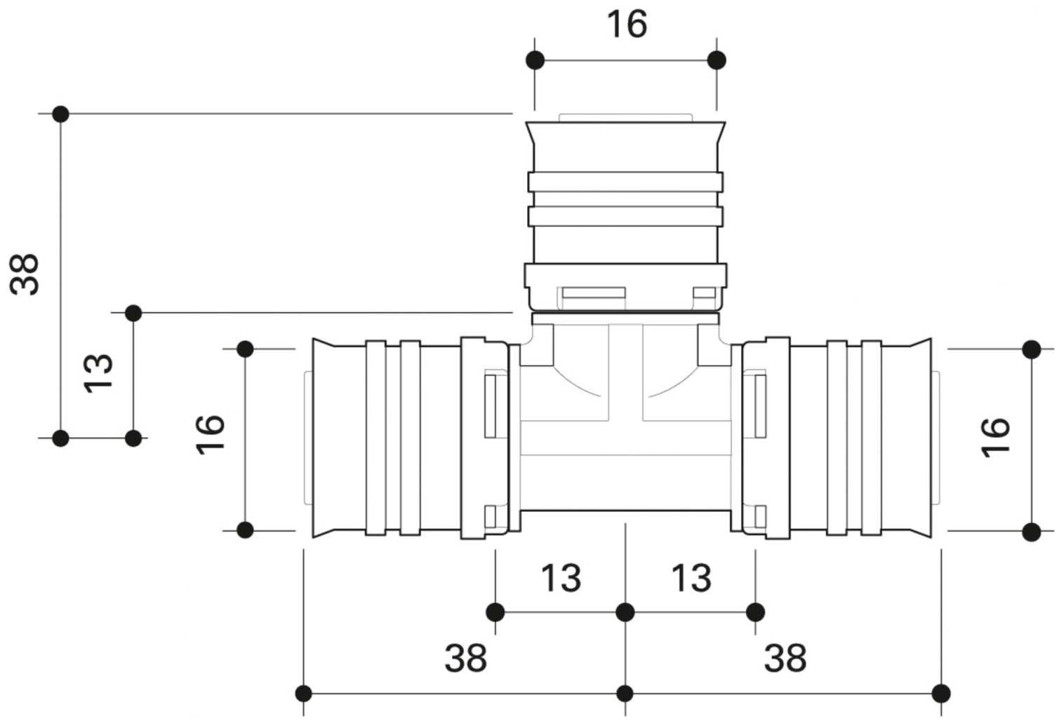 CONEL Connect MV2 T-Stück 16 mm CCMVT16N - Bild 2