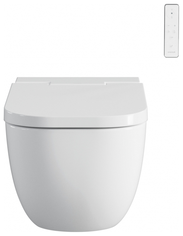 VIGOUR derby AQUAWASH Dusch-Wand-WC weiss komplett spülrandlos, für UP-Spülkasten - Bild 3