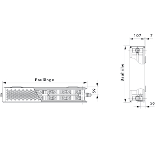 COSMO E2 Tieftemperatur Flachheizkörper Typ 22 PTM 600 x 1800mm verkehrsweiss RAL 9016 - Bild 3