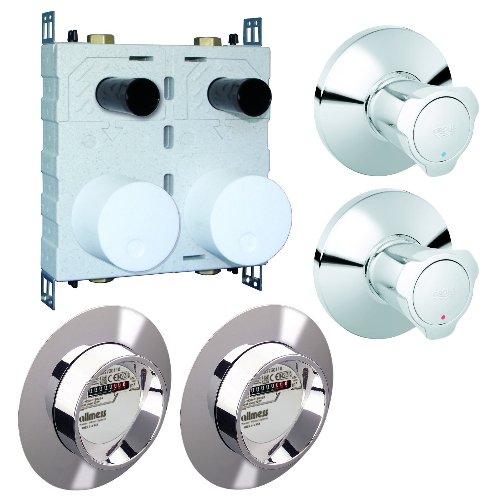 Allmess Wasserzähler UP 6000-MK, UP-fix Plus DUO 3/4'', Oberteile inkl. Konformitätsentgelte - Bild 1