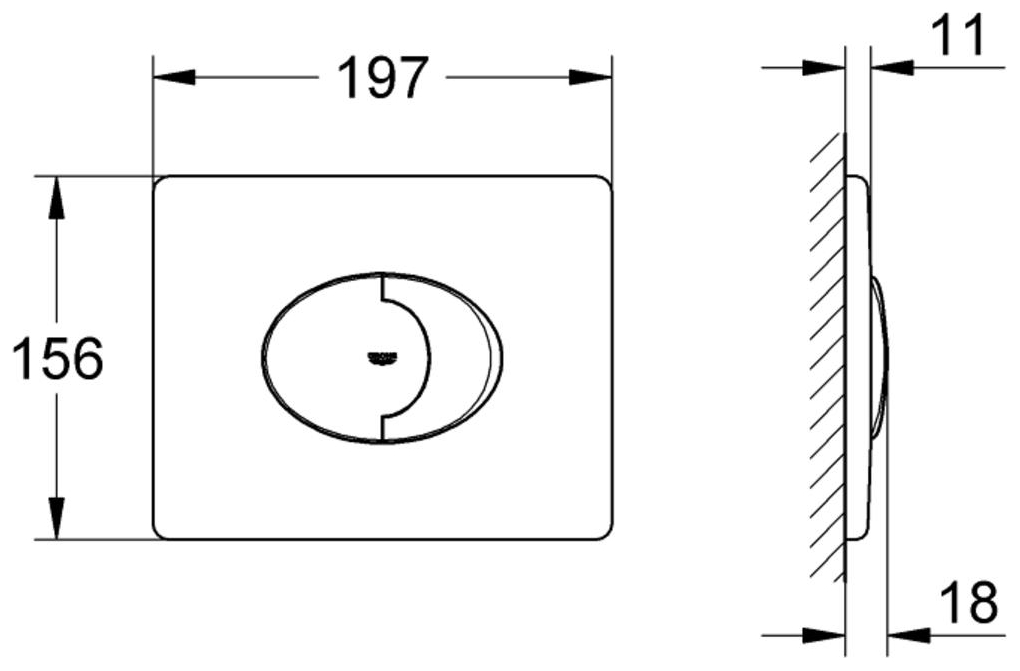 GROHE Abdeckplatte Skate Air waagerecht für 2-Mengen/Start-Stopp weiss 38506SH0 - Bild 2