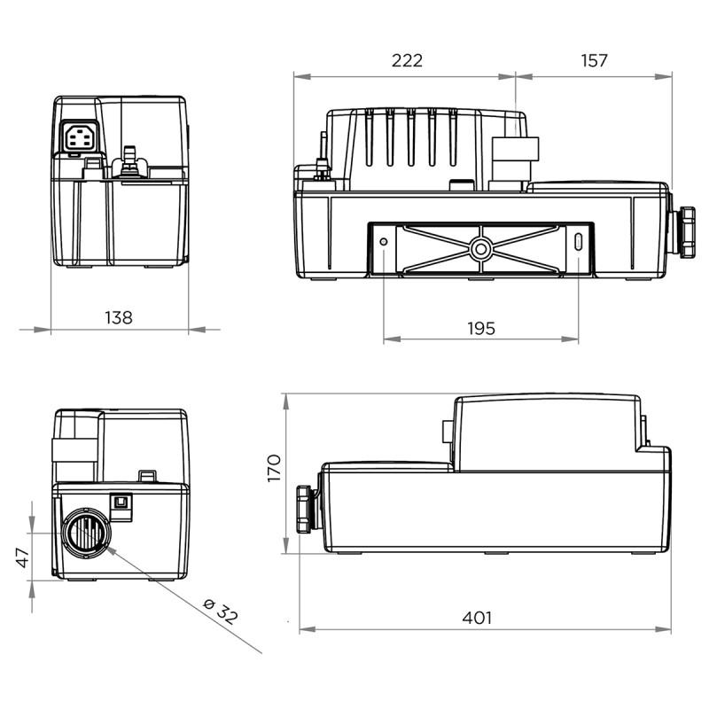 SFA Kondensat-Pumpe Sanicondens Best Flat, für aggresive Kondensate 6,2 l/min 0031SK6N - Bild 5