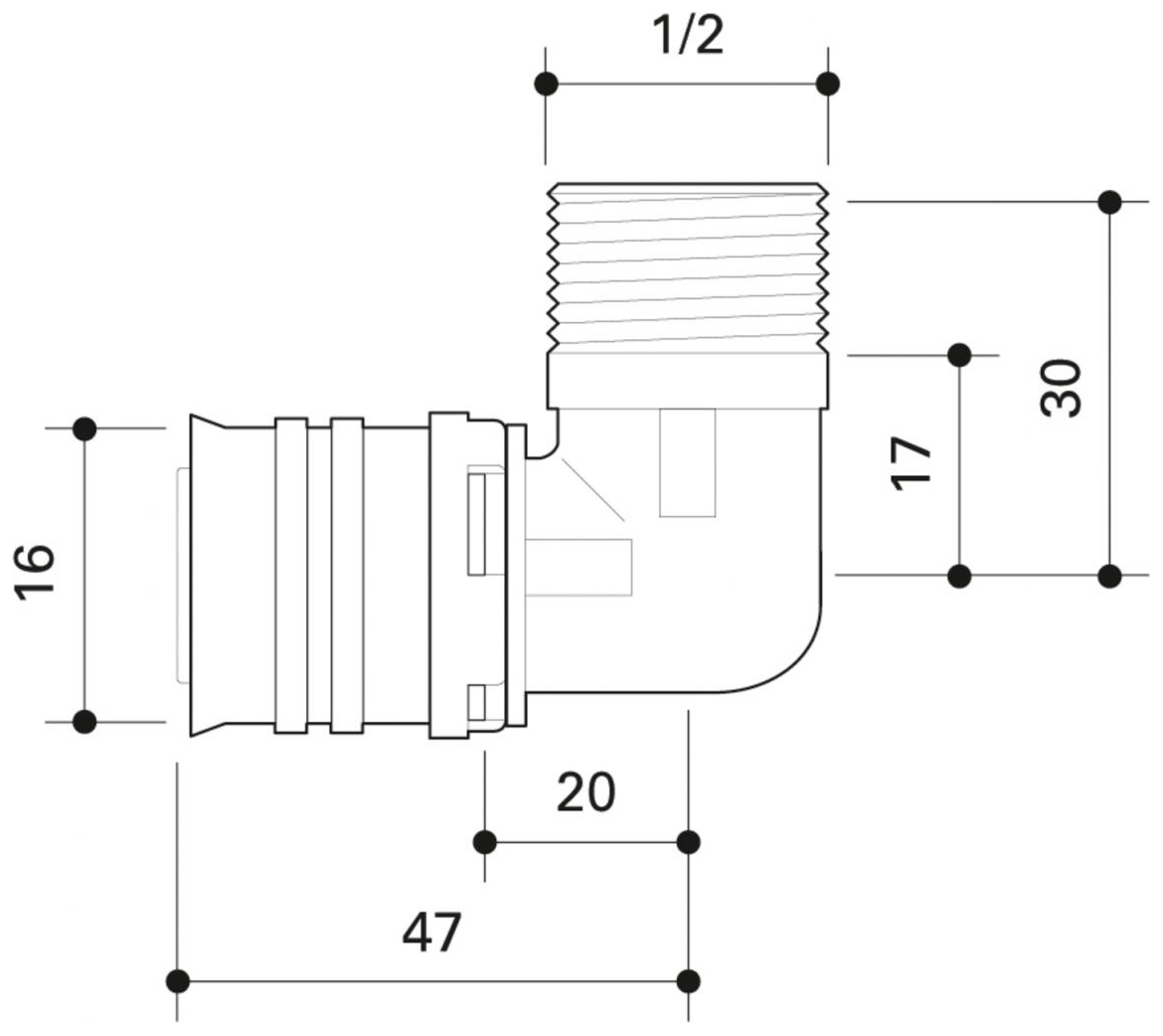 CONEL Connect MV2 Übergangswinkel 16 mm x 1/2'' AG CCMVUW16AN - Bild 2