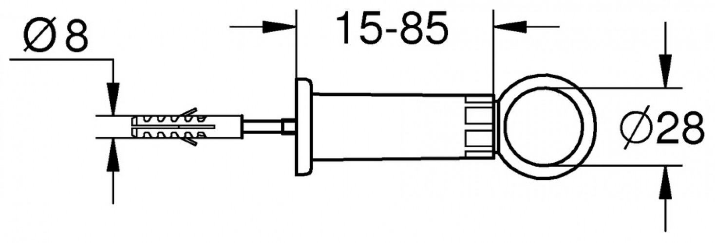 GROHE Spülrohrschelle 37132 mit verdeckter Befest. für Spülrohr 28mm verchromt 37132000 - Bild 2