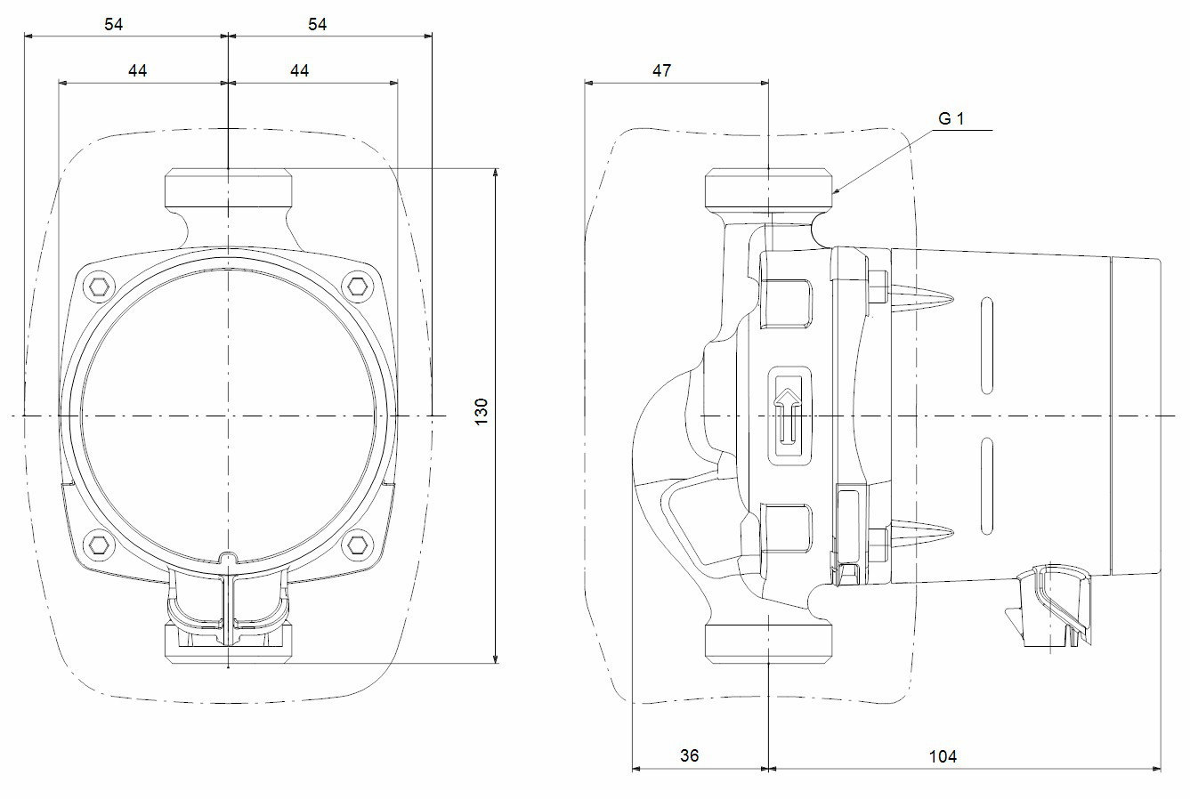 GRUNDFOS Hocheffizienz Umwälzpumpe ALPHA2 15-40 130mm, G 1, 99261679 - Bild 2