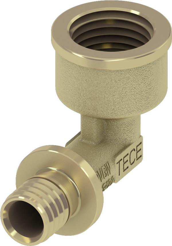 TECEflex Winkelübergangsmuffe 16 mm x 1/2'' IG Messing 768016 - Bild 1