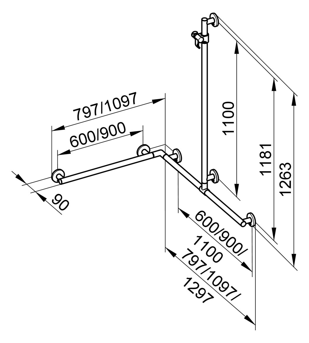 Keuco Duschhandlauf Plan Care verchromt 34915016611 - Bild 2