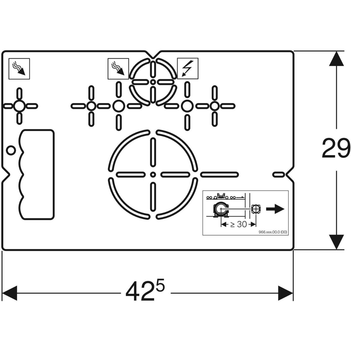 Geberit Bohrschablone für Wand-WC und Geberit AquaClean 111.747.00.1