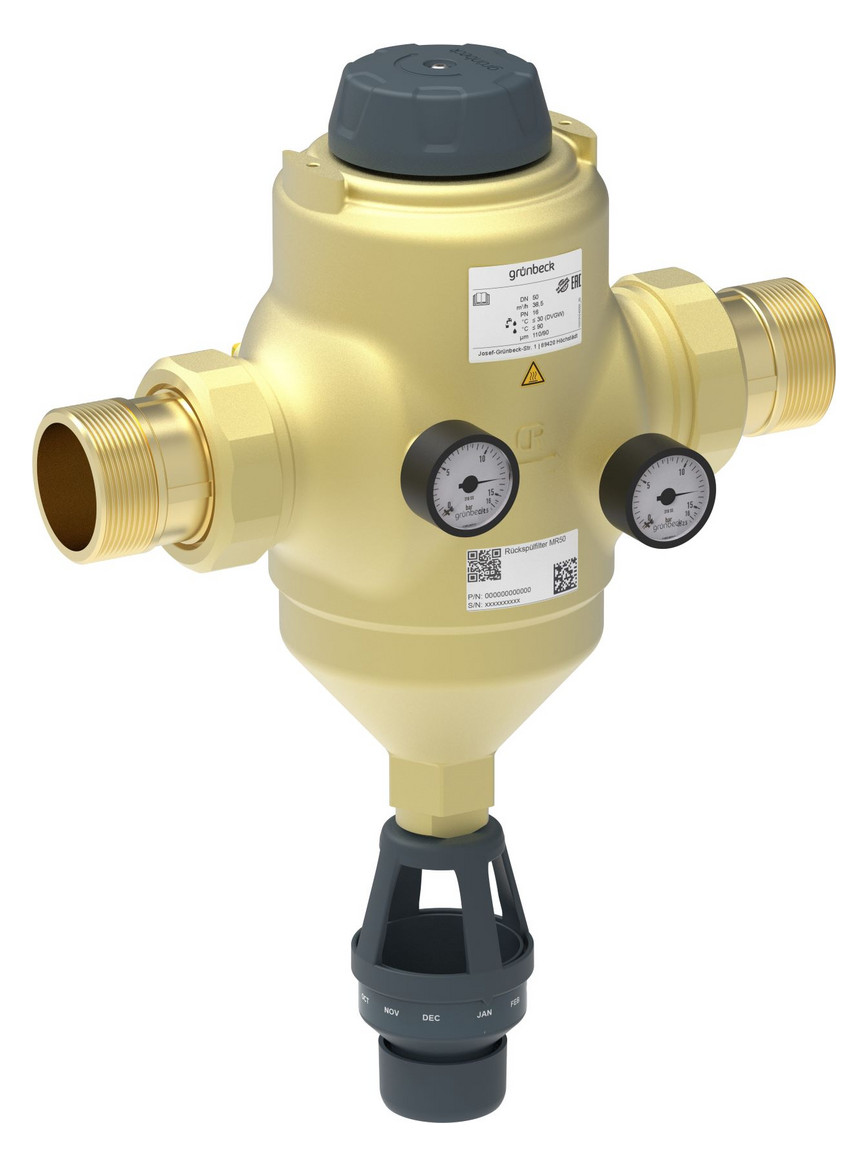 Grünbeck Rückspülfilter GENO MR25 1'' Baulänge 276 mm mit Verschraubungen - Bild 1