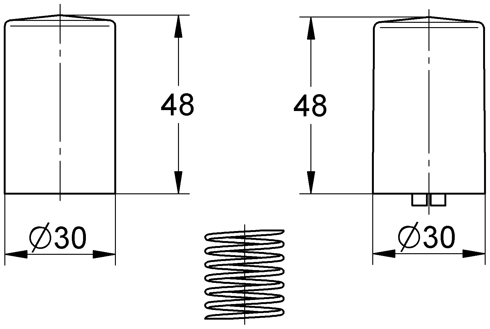Druckknopf und Feder verchromt 44001726, für Unterputz-Umstellung Eichelberg,VIGOUR derby und Cosima - Bild 2
