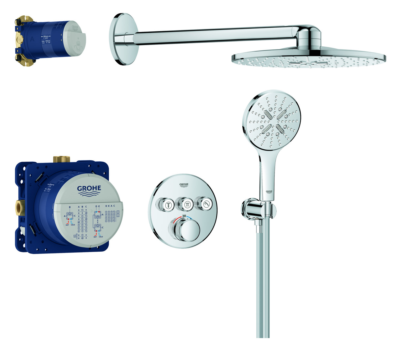 GROHE UP-Duschsystem Grohtherm SmartControl 34863 mit Rainshower SmartActive 310 chrom - Bild 1