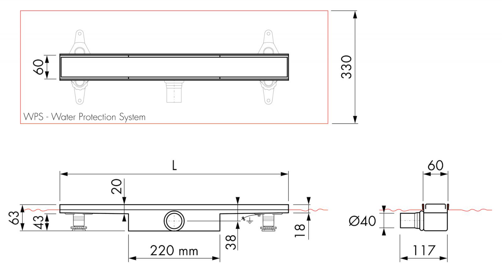 ESS Duschrinne Easy Drain Compact 30 FF 700 mm Edelstahl Abdeckung gebürstet EDCOMFF 700-30 - Bild 4