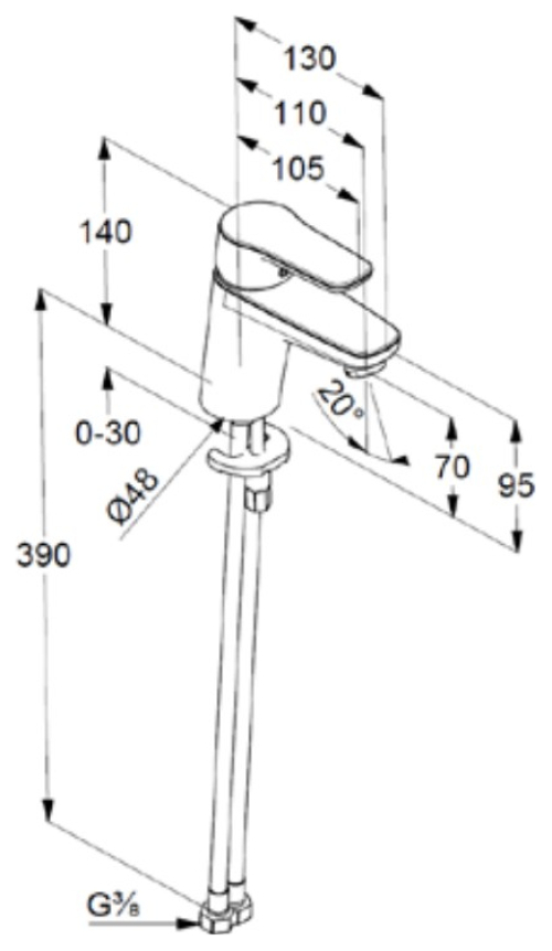 VIGOUR Einhand-Waschtischbatterie derby V3 XS Piccolo ohne Ablaufgarnitur verchromt