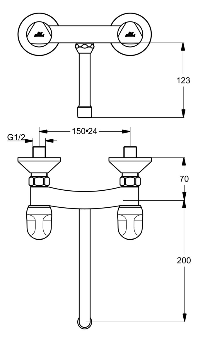 Ideal Standard Wand-Küchenarmatur ALPHA schwenkbarer Rohrauslauf chrom B2042AA - Bild 2