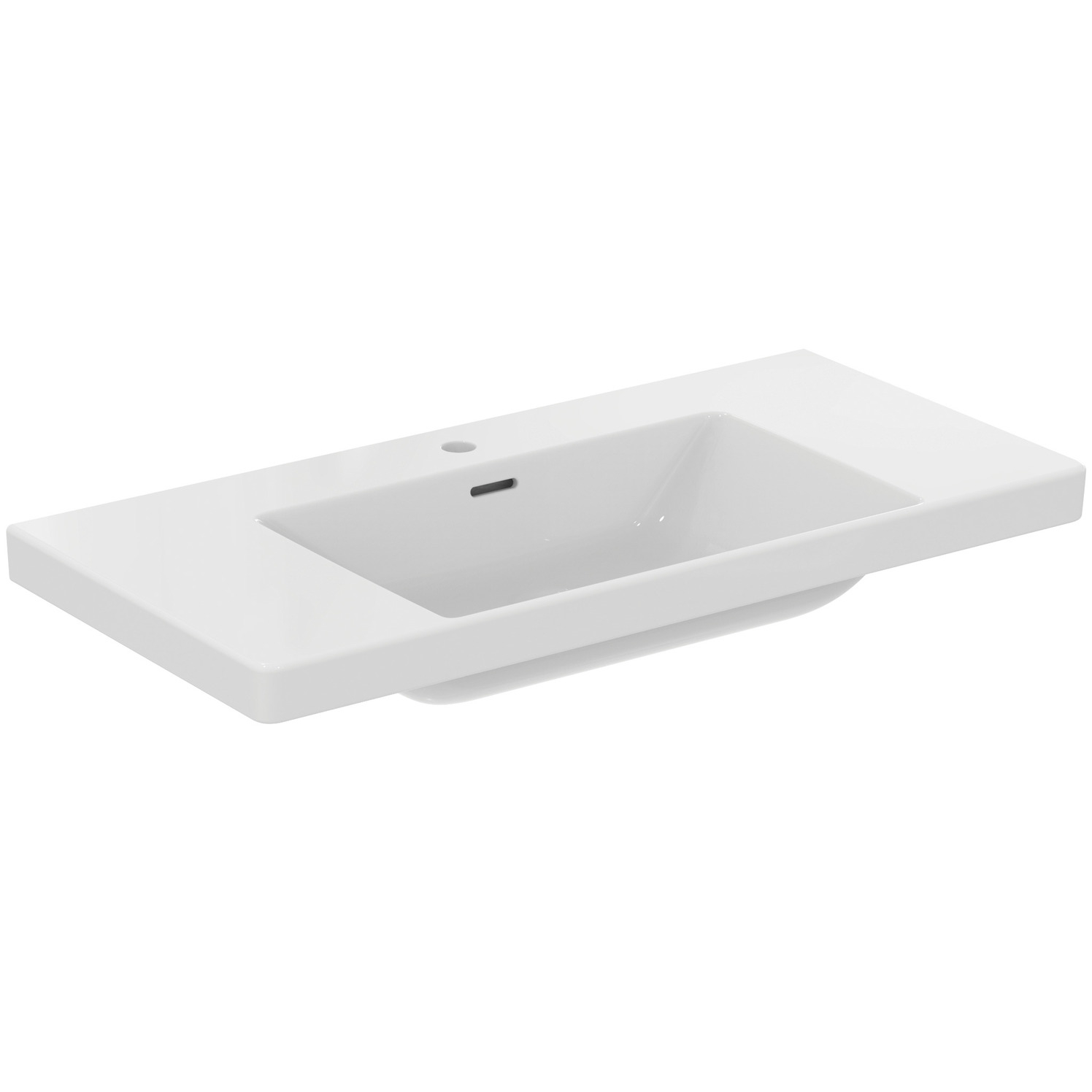 VIGOUR Möbelwaschtisch derby V3 100x48cm PflegetectPlus weiss mit Hahnloch und Überlauf