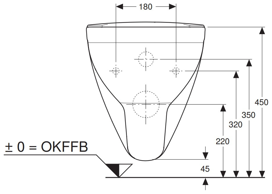 VIGOUR Wand-Tiefspül-WC clivia plus weiß mit Spülrand u. Sitzerhöhung 5cm