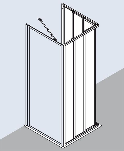 Kermi Nova 2000 Eckeinstieg-Halbteil ED3 800x1850 mm Kerolan Fontana silber mattglanz N2ED30801811K - Bild 2