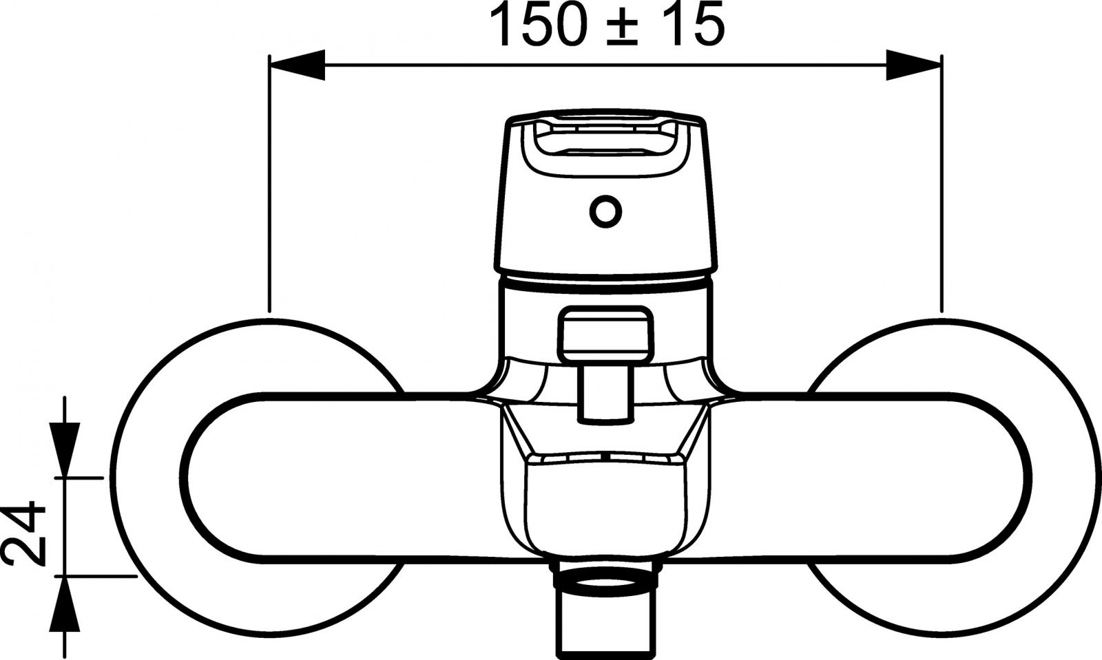 Hansa Einhand-Wannen-Batterie Hansapolo AP ohne Brausegarnitur verchromt 51442193 - Bild 3