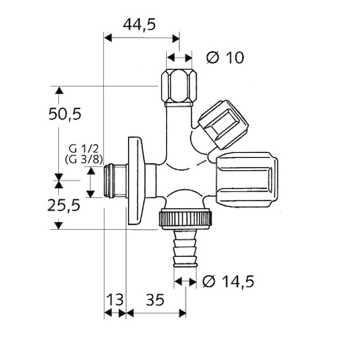 SCHELL Kombi-Eckventil COMFORT, RFV im Abgang Geräteanschluss, DN 15 G 1/2 AG mit ASAG easy