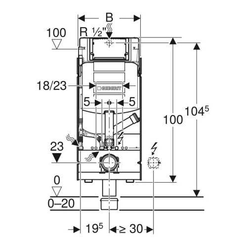 Geberit GIS Spülkasten Sigma Montageelement für Geruchsabsaugung mit Abluft 461.315.00.5 - Bild 2