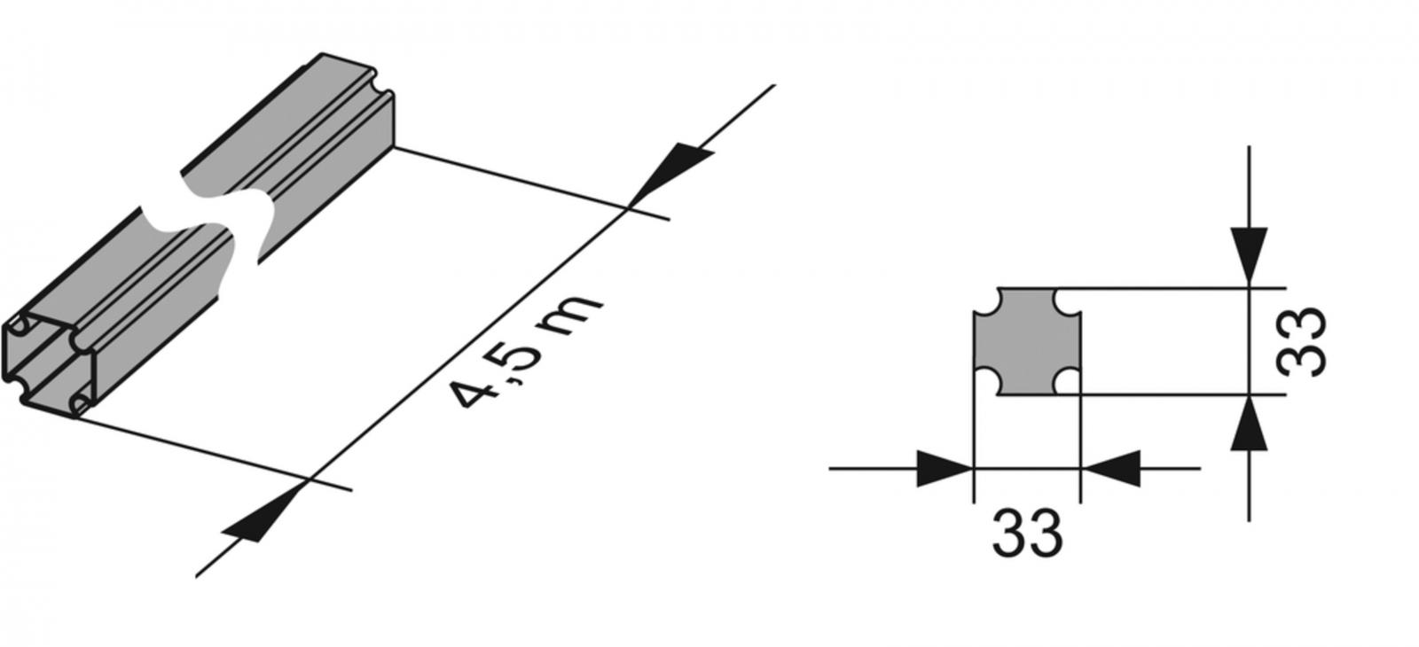 TECEprofil Profilrohr 33 x 33 mm verzinkt 9000000 in Stangen je 4,5 Meter (Paket 90m) - Bild 2