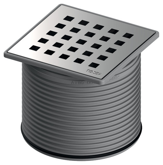 TECEdrainpoint S Rostrahmen Edelstahl 100x100 mm inklusive Designrost quadratum 3660007 - Bild 1