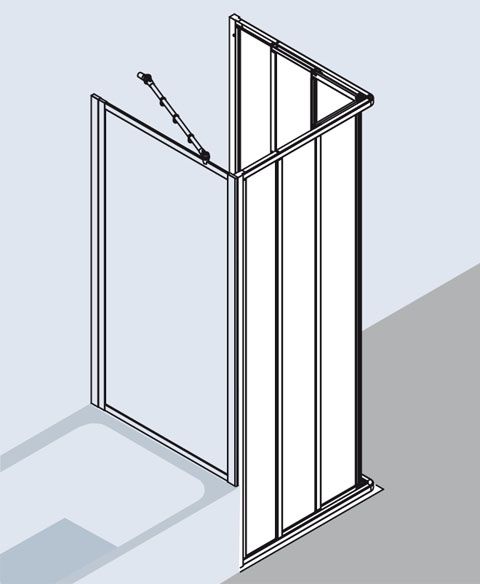 Kermi Nova 2000 Eckeinstieg-Halbteil ED3 750x1850 mm Kerolan Fontana silber mattglanz N2ED30751811K - Bild 4
