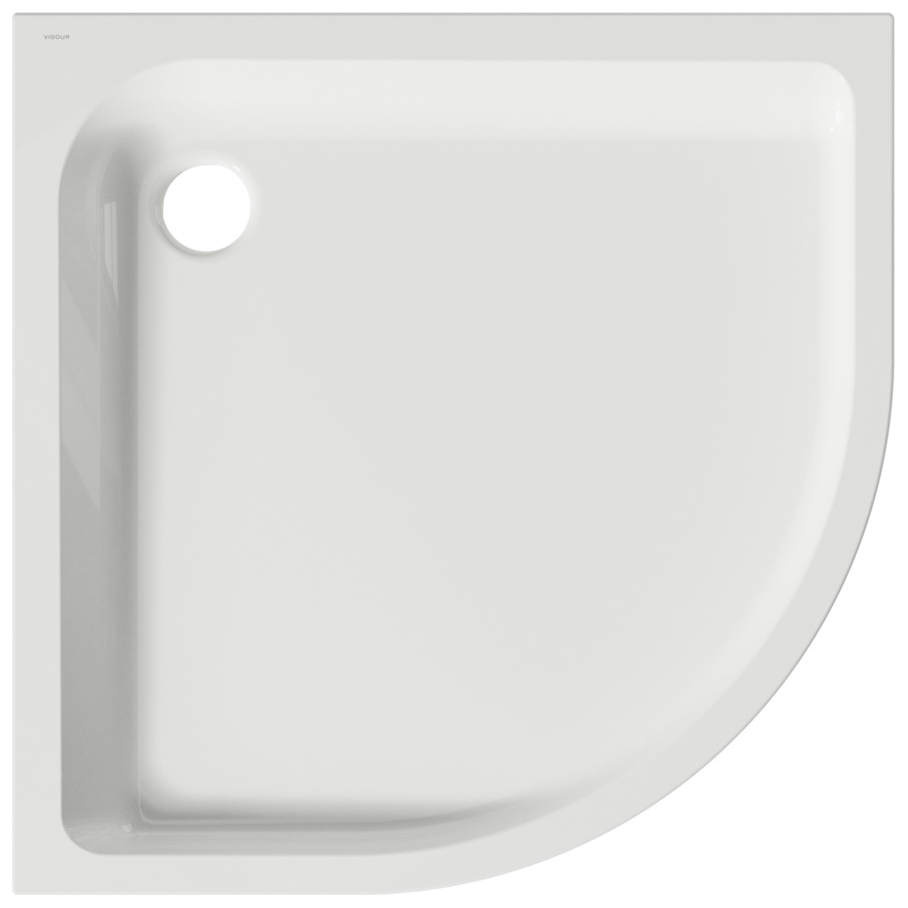 VIGOUR Viertelkreisduschwanne Acryl one 90x90x6.5cm Radius 55cm weiss - Bild 1