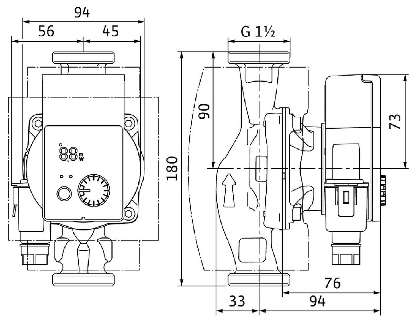 Wilo Nassläufer-Hocheffizienzpumpe Yonos PICO plus 25/1-6-180, Rp1, G11/2, 1x230V, 4215504 - Bild 2