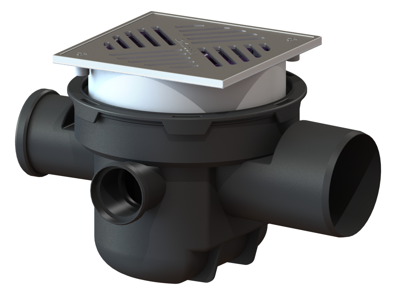 KESSEL Kellerablauf Der Universale DN 100 mit GV+RV und Rost 200x200 mm Edelstahl 27621 - Bild 1