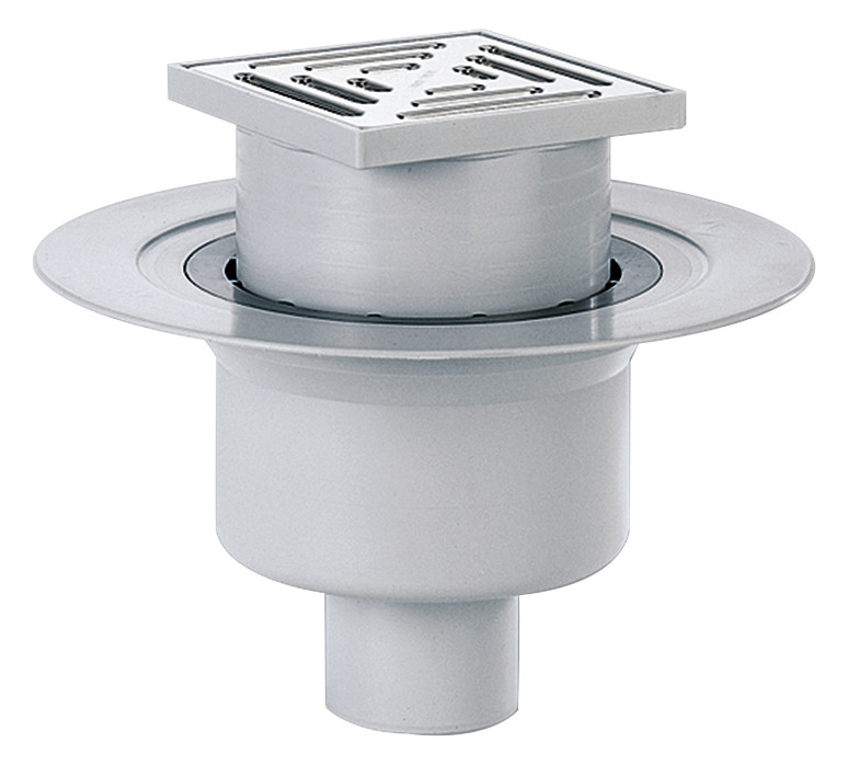 DALLMER Bodenablauf 61 HT/KE DN 50/ DN 70 Edelstahl-Rost 150x150 mm 611253 - Bild 1