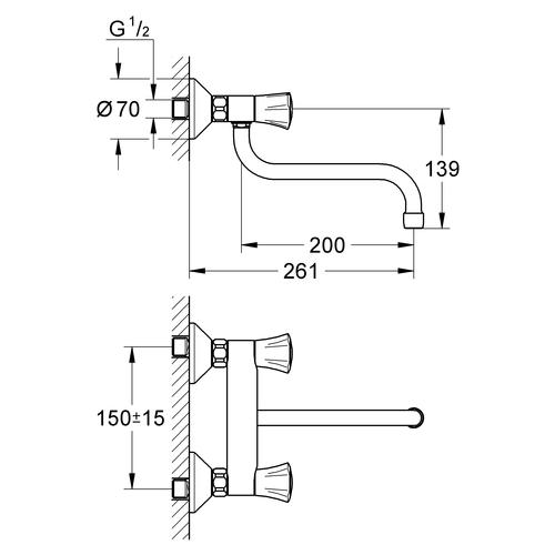 Grohe Costa Zweigriff Spültischbatterie chrom 31187001 - Bild 3