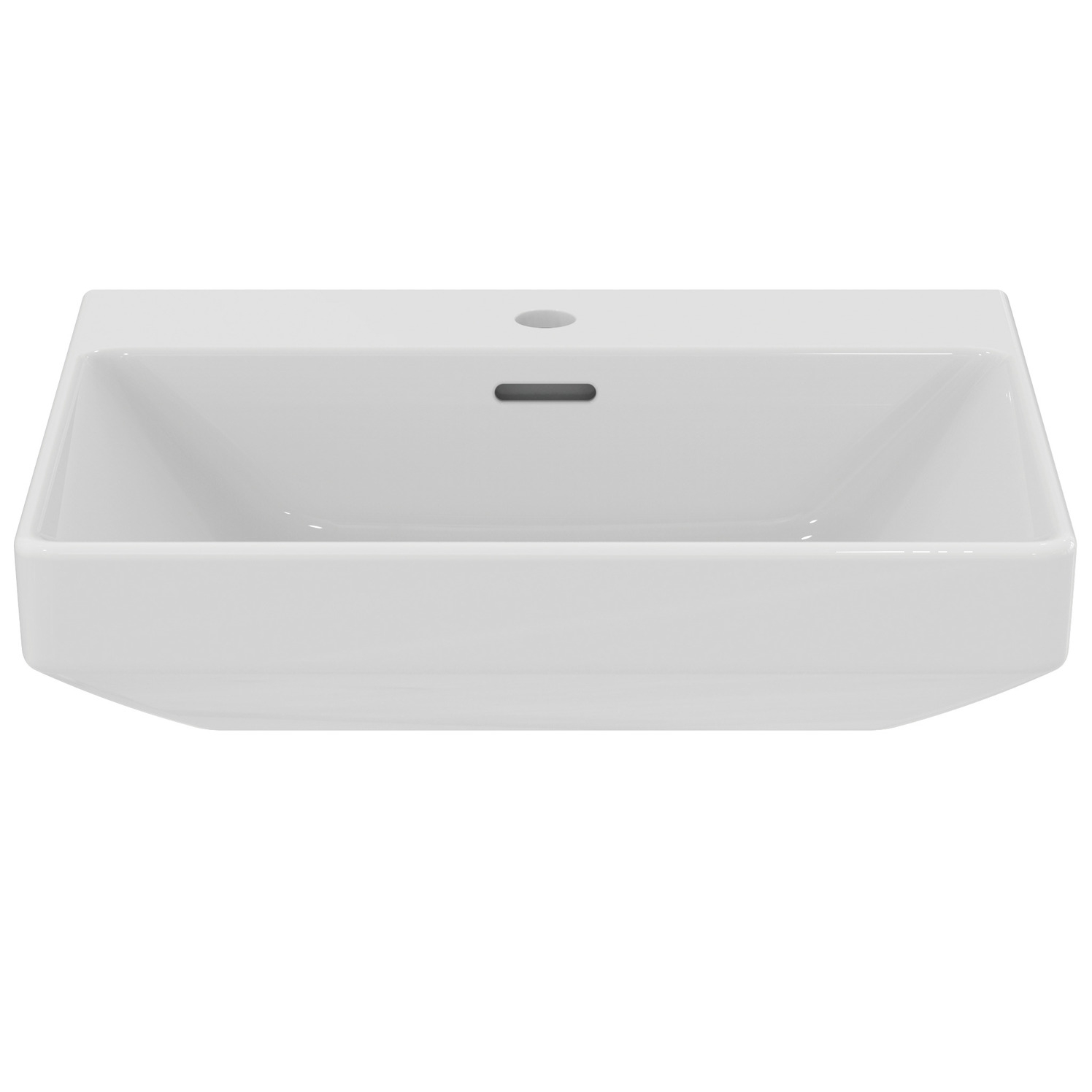 VIGOUR Waschtisch derby V3 edge 55x45cm PflegetectPlus weiss mit Hahnloch und Überlauf