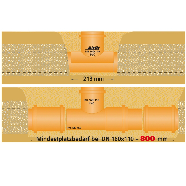 Airfit Klebeabzweig 90 Grad DN 160 x 110 aus PVC-U 165110KA - Bild 3