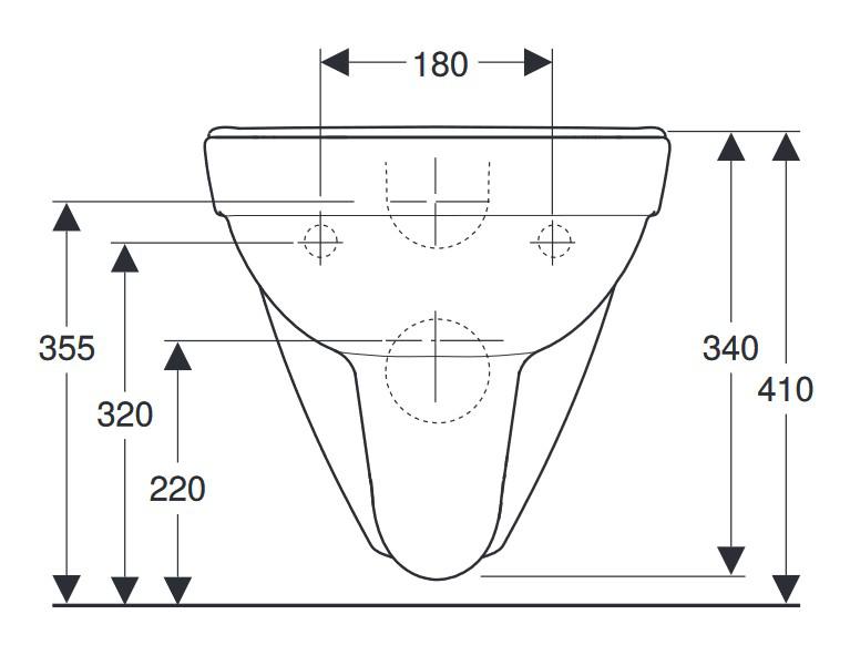 VIGOUR Wand-Tiefspül-WC clivia kompakt 48 cm, spülrandlos, weiss - Bild 3