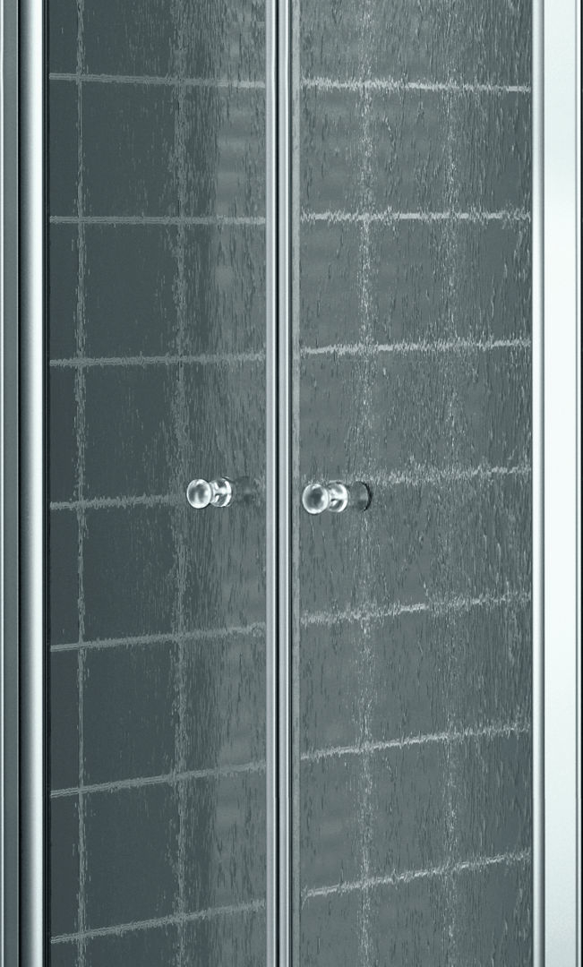 Kermi Nova 2000 Pendeltür 2tlg. 900x1850mm Silber Mattglanz, Kunststoffglas Fontana