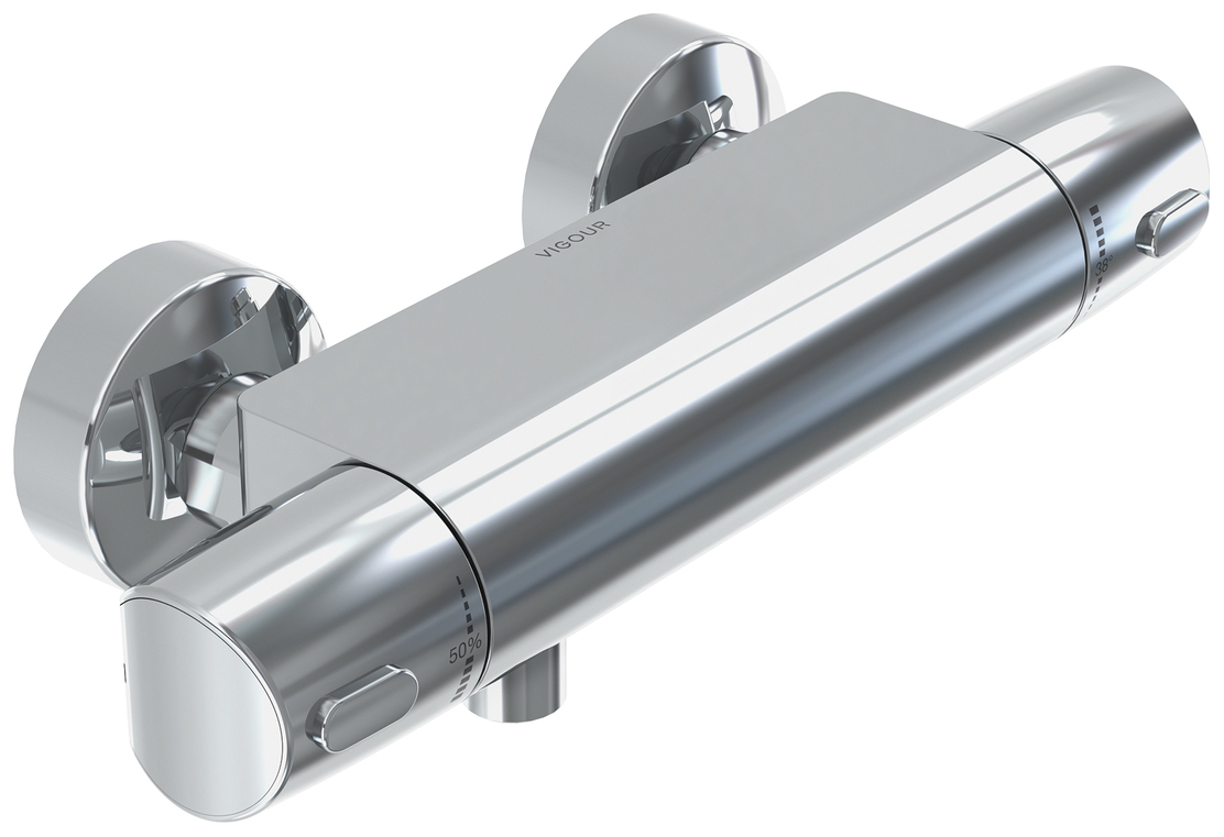 VIGOUR Aufputz-Brause-Thermostat derby V3 Safe-Tec ohne Brausegarnitur verchromt