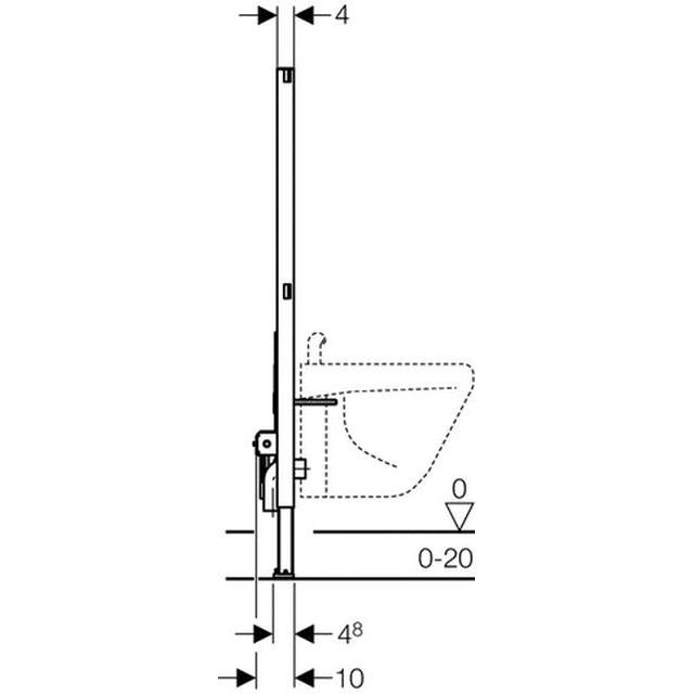 Geberit Duofix Wand-Bidet 112 cm für Einlocharmatur 111.510.00.1 - Bild 4