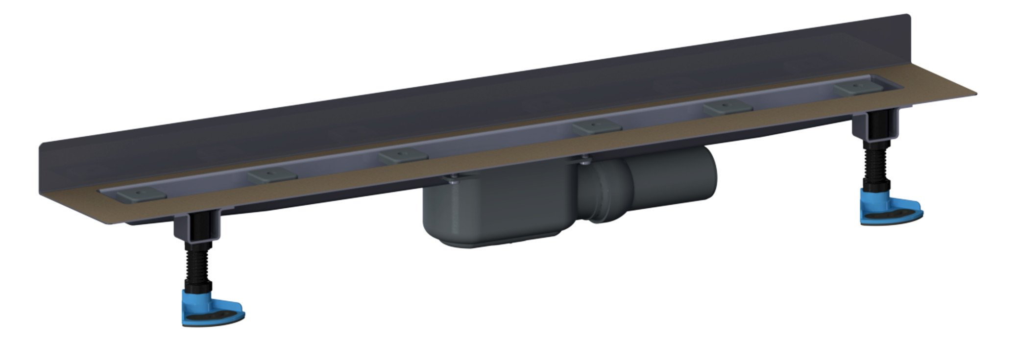 DALLMER Duschrinne CeraLine Plan W 1100 mm BH 90 mm mit 1 Ablaufgehäuse, Wand 523174 - Bild 1