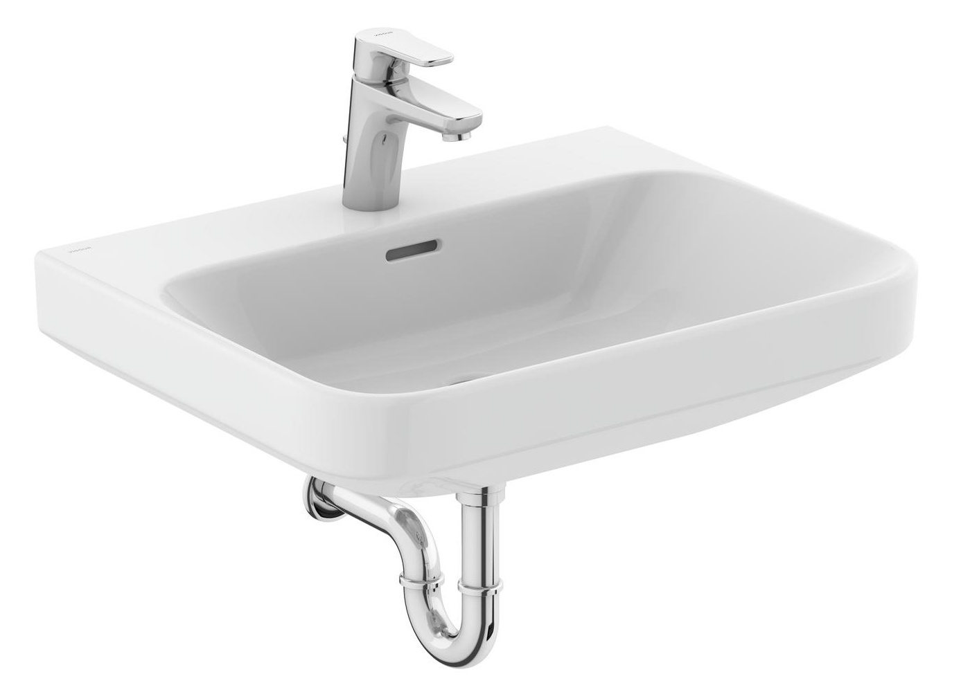 VIGOUR Waschtisch-Set derby V3 60cm PflegetectPlus weiss, Einhandmischer, Siphon und Eckventile