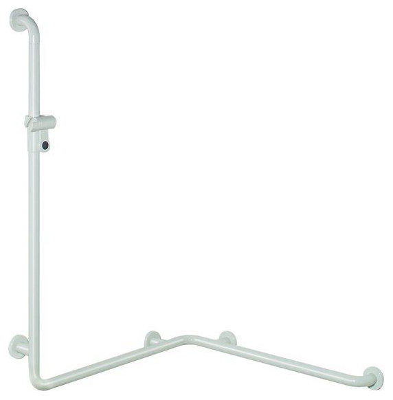 HEWI Serie 801 Dusch-Wannenhandlauf 1100 x 762 mm Brausehalter reinweiß 801.35.210.99 - Bild 1